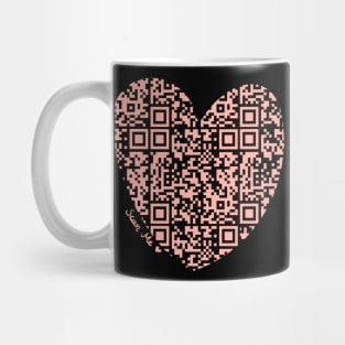 Pastel Red Rick Astley Rickroll QR Code Heart Art Mug